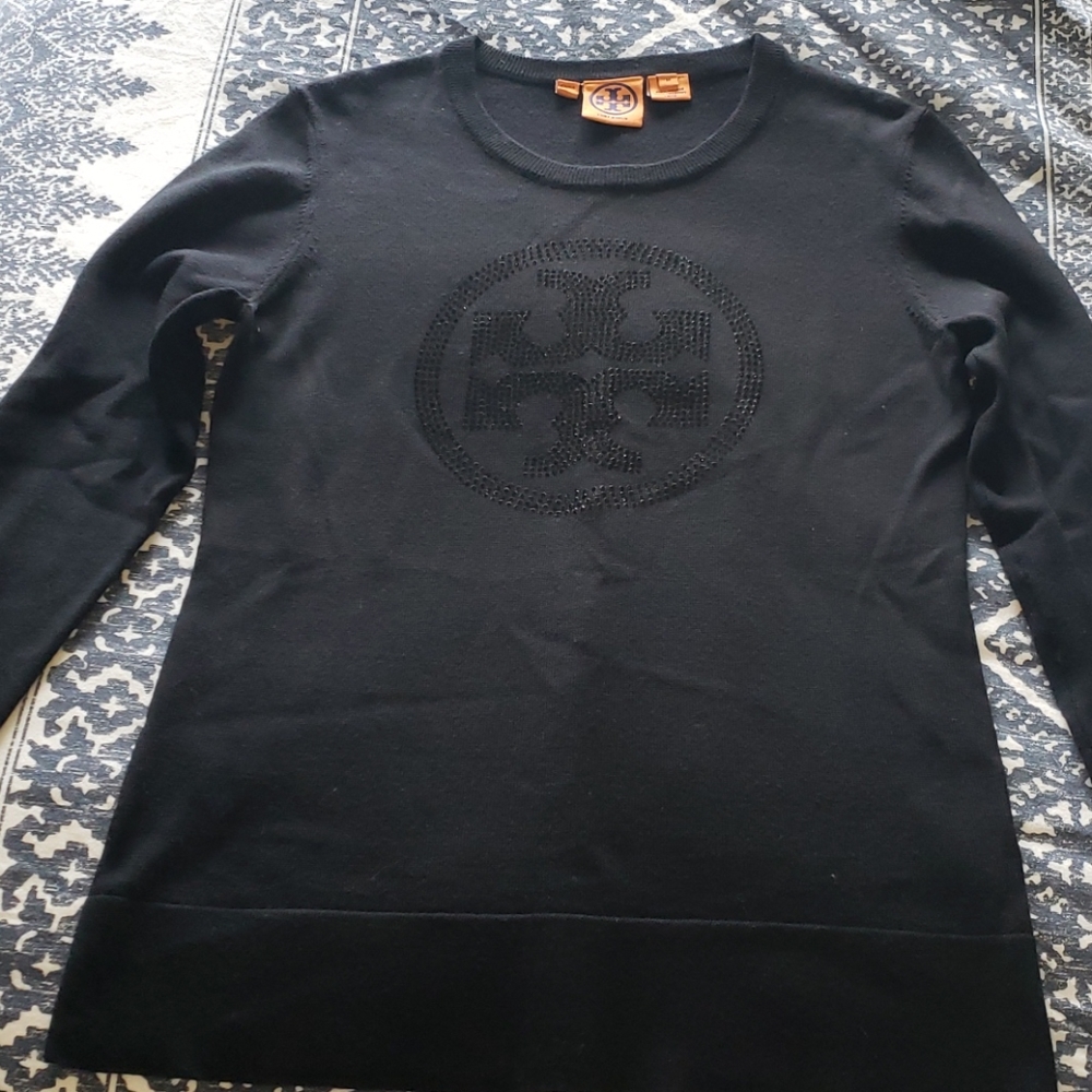 Tory Burch Merino Wool Sweater with Logo